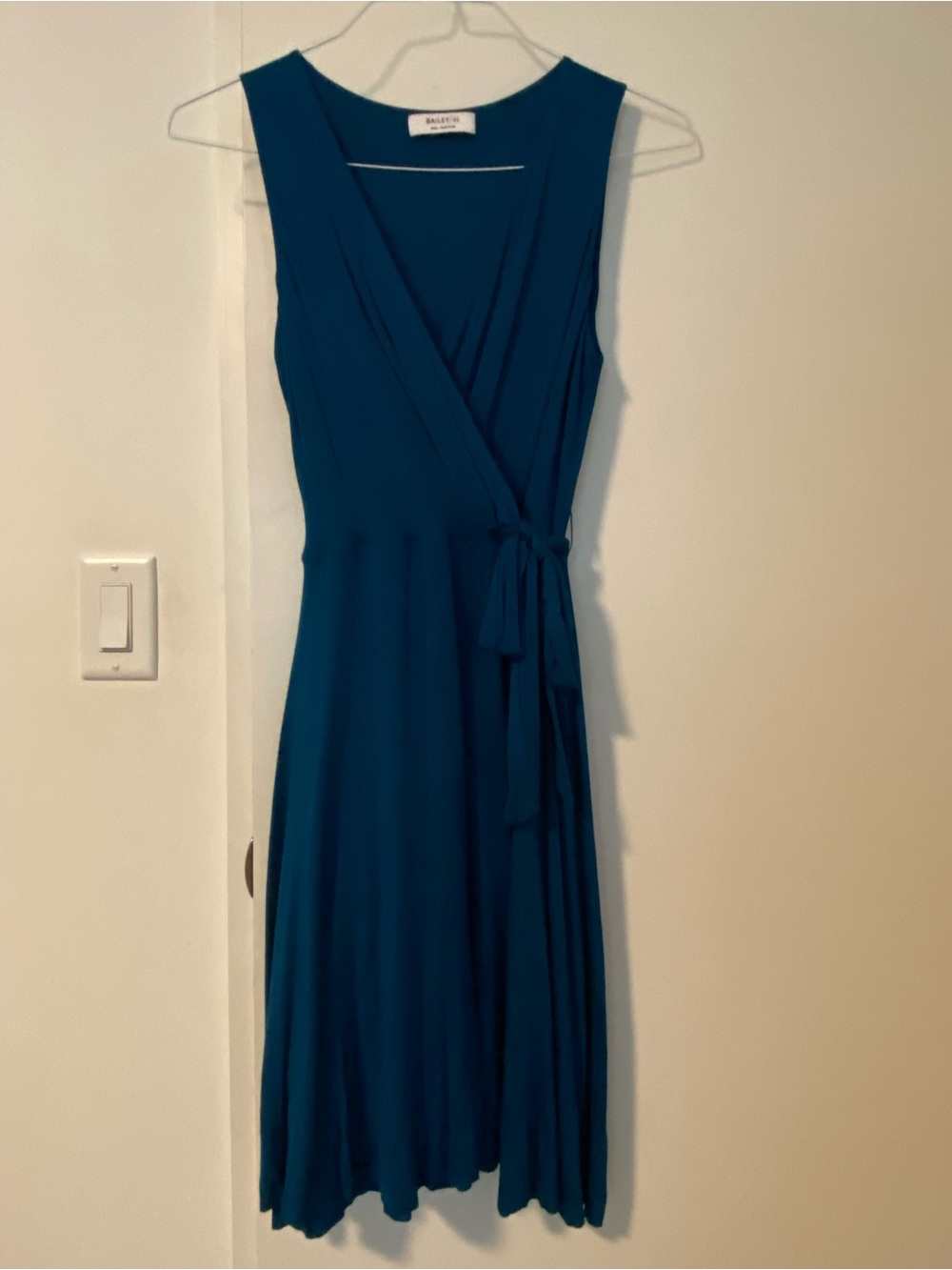 Bailey 44 Teal Sleeveless Wrap Midi Dress
